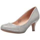 Zilver Kristal Steentjes 6,5 cm DORIS-06 Hoge Avond Pumps met Hakken