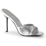 Zilver Kunstleer 10 cm CLASSIQUE-01 grote maten mules schoenen