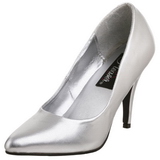 Zilver Mat 10 cm VANITY-420 pleaser pumps met puntneus