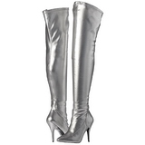 Zilver Mat 13 cm SEDUCE-3000 Overknee Laarzen voor Heren