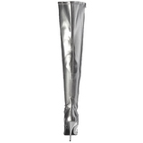 Zilver Mat 13 cm SEDUCE-3000 Overknee Laarzen voor Heren