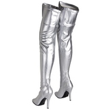 Zilver Mat 13 cm SEDUCE-3000 overknee laarzen met hakken