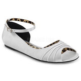 Zilver Satijn ANNA-03 grote maten ballerina´s schoenen