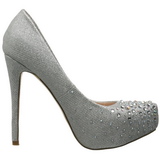 Zilver Strass 13 cm DESTINY-06R Hoge Pumps Schoenen Plateau