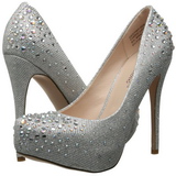 Zilver Strass 13 cm DESTINY-06R Hoge Pumps Schoenen Plateau