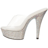 Zilver Strass 15,5 cm BEJEWELED-601DM Plateau Mules Schoenen