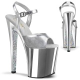 Zilver chroom plateau 20 cm XTREME-809TTG pleaser hoge hakken