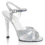 Zilver glitter 11,5 cm Fabulicious GALA-19 sandalen met naaldhak