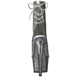 Zilver glitter 18 cm ADORE-1018G dames enkellaarsjes met plateauzool