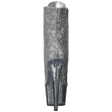 Zilver glitter 18 cm ADORE-1020G dames enkellaarsjes met plateauzool