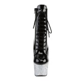 Zilver glitter 18 cm Pleaser ADORE-1020LG paaldans enkellaarsjes met hoge hakken