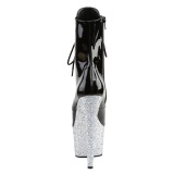 Zilver glitter 18 cm Pleaser ADORE-1020LG paaldans enkellaarsjes met hoge hakken