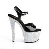 Zilver glitter 18 cm Pleaser SKY-309LG paaldans schoenen met hoge hakken