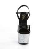 Zilver glitter 18 cm Pleaser SKY-309LG paaldans schoenen met hoge hakken