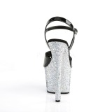 Zilver glitter 18 cm Pleaser SKY-309LG paaldans schoenen met hoge hakken
