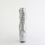 Zilver glitter 18 cm dames high heels boots plateau