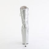 Zilver glitter 20 cm dames high heels boots plateau