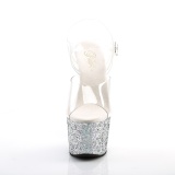 Zilver glitter plateau 18 cm ADORE-708LG pole dance schoenen met hoge hakken