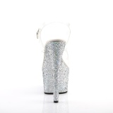 Zilver glitter plateau 18 cm ADORE-708LG pole dance schoenen met hoge hakken