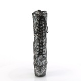 Zilver slangenpatroon 18 cm 1040SPF exotic hakken - pole dance enkellaarzen