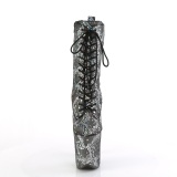 Zilver slangenpatroon 20 cm 1040SPF exotic hakken - pole dance enkellaarzen