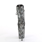Zilver slangenpatroon 20 cm 1040SPF exotic hakken - pole dance enkellaarzen