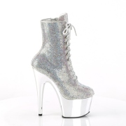 Zilver strass steentjes 18 cm ADORE-1020CHRS-2 plateau boots hoge hakken