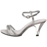 Zilver strass steentjes 8 cm BELLE-316 high heels schoenen voor travestie