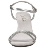 Zilver strass steentjes 8 cm BELLE-316 high heels schoenen voor travestie