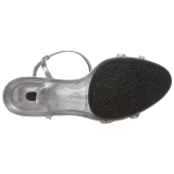 Zilver strass steentjes 8 cm BELLE-316 high heels schoenen voor travestie