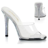 Zilveren mules 11,5 cm GALA-01DM strass mules met naaldhak