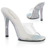 Zilveren mules 11,5 cm GALA-01DML strass mules met naaldhak