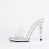 Zilveren mules 11,5 cm GALA-01DML strass mules met naaldhak