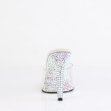 Zilveren mules 11,5 cm GALA-01DML strass mules met naaldhak