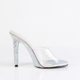 Zilveren mules 11,5 cm GALA-01DML strass mules met naaldhak