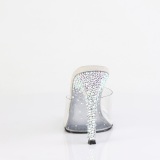 Zilveren mules 11,5 cm GALA-01DSP strass mules met naaldhak