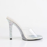 Zilveren mules 11,5 cm GALA-01DSP strass mules met naaldhak