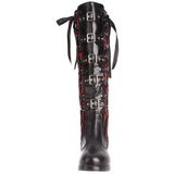 Zwart 10 cm CRYPTO-106 plateau laarzen dames met gespen