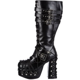 Zwart 11,5 cm CHARADE-206 lolita laarzen gothic met dikke zolen