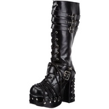 Zwart 11,5 cm CHARADE-206 lolita laarzen gothic met dikke zolen