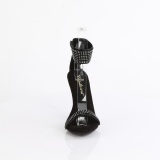 Zwart 11,5 cm CUPID-440 enkelband naaldhak sandalen stilettohak