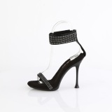 Zwart 11,5 cm CUPID-440 enkelband naaldhak sandalen stilettohak