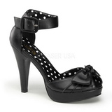 Zwart 11,5 cm retro vintage BETTIE-07 damesschoenen met hoge hak