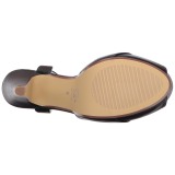 Zwart 11,5 cm retro vintage BETTIE-23 Hoge Avond Sandalen met Hak