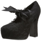 Zwart 13 cm DEMON-11 lolita damesschoenen met plateauzolen