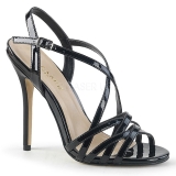 Black 13 cm Pleaser AMUSE-13 sandals with stiletto heel