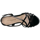 Zwart 13 cm Pleaser AMUSE-13 sandalen met naaldhak