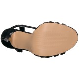 Zwart 13 cm Pleaser AMUSE-13 sandalen met naaldhak
