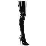 Zwart 13 cm SEDUCE-4000 Vinyl plateau overknee laarzen crotch hoog