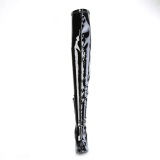 Zwart 13 cm SEDUCE-4000SLT Vinyl plateau overknee laarzen crotch hoog